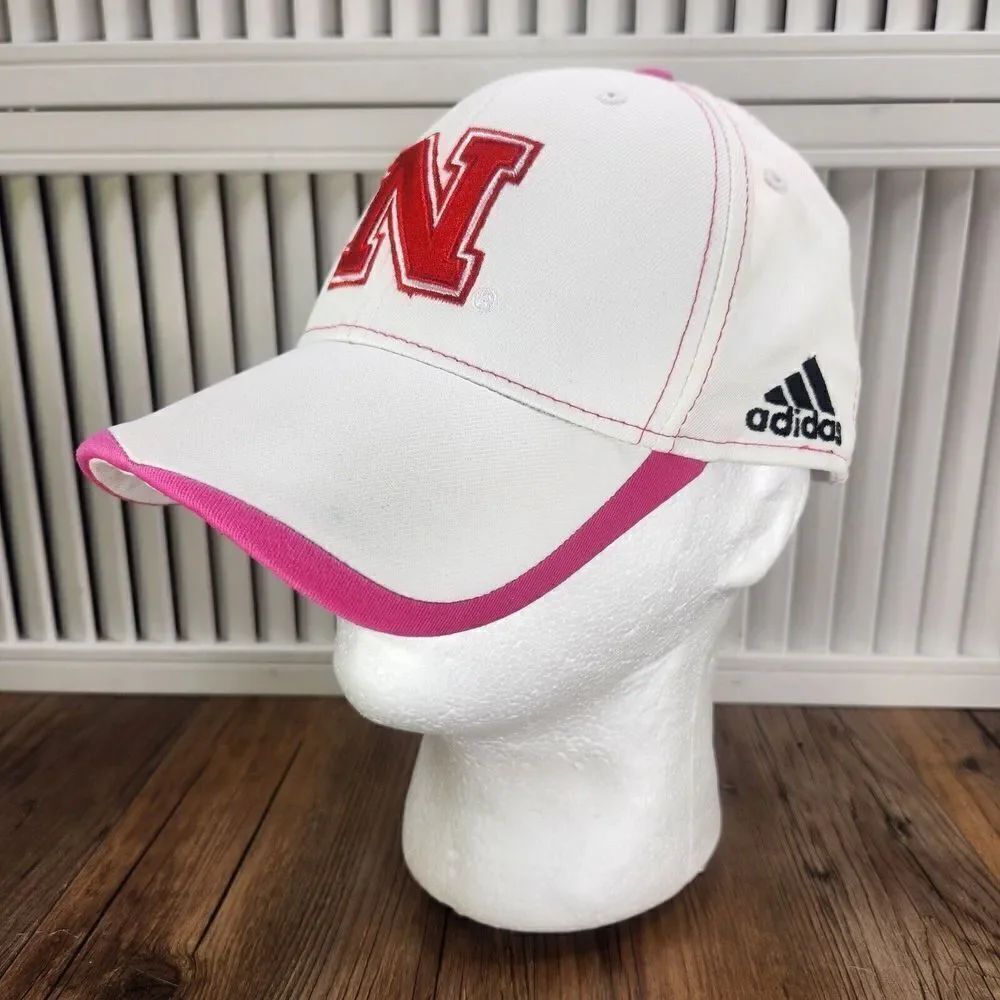Adidas Nebraska Cornhuskers Hat Cap Fitted L/XL ClimaLite Golf White NCAA Sports